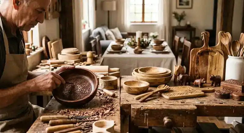 Wooden Handicrafts hand carved India
